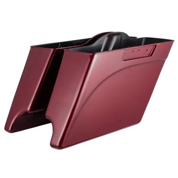 Advanblack Dual Cutout Red Hot Sunglo Stretched Saddlebags Bottoms for Harley '93-'13 Touring