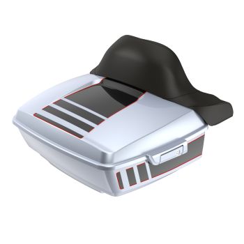 Ridgeline Brilliant Silver and Vivid Black King Tour Pack with Chrome Latch Hardware