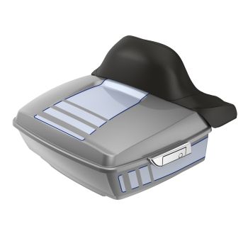 Ridgeline Charcoal Pearl and Brilliant Silver King Tour Pack with Chrome Latch Hardware