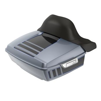 Ridgeline Gauntlet Gray Metallic and Vivid Black Tour Pack with Chrome Latch Hardware