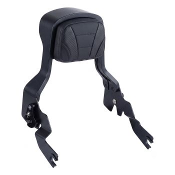 Advanblack RIFT Detachable Passenger Backrest for '14-'26 Harley Touring & M8 Softail-Black Stitching