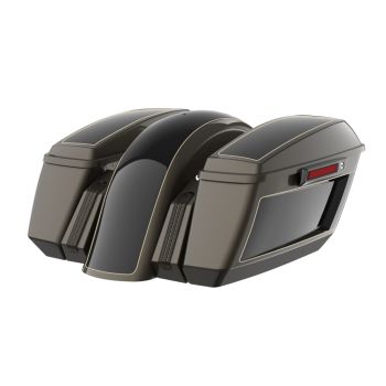 River Rock Gray & Vivid Black Holeshot Performance Bagger Kit For '14-'23 Harley Davidson Touring