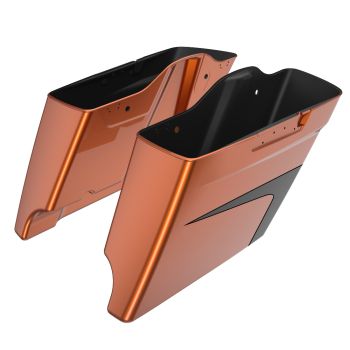 Scorched Orange and Silver Flux 4.5'' STRETCHED SADDLEBAG BOTTOMS FOR HARLEY DAVIDSON 2014+ TOURING