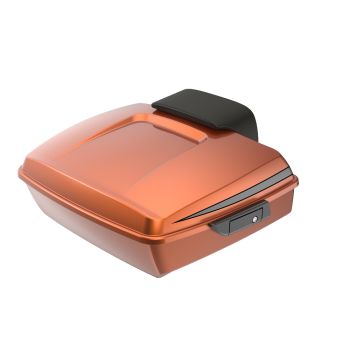 Scorched Orange and Silver Flux RUSHMORE Chopped TOUR PACK PAD FOR '97-'23 HARLEY TOURING / SOFTAIL