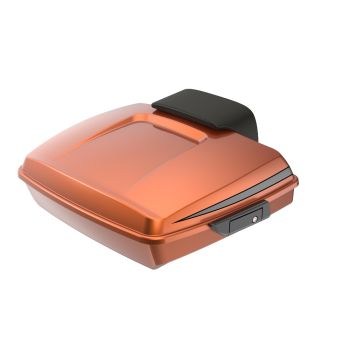Scorched Orange and Silver Flux RUSHMORE RAZOR TOUR PACK PAD FOR '97-'23 HARLEY TOURING / SOFTAIL