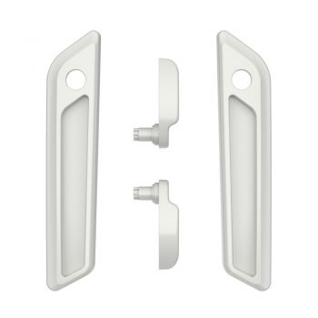 Stone Washed White Pearl Saddlebag Lid Lever & Latch Cover Set Kit For 2014+ Harley Touring