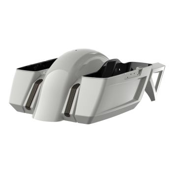 Stoned Wash White Pearl Holeshot Chopped Bagger Kit for '14-'23 Harley Touring