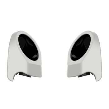 Stone Washed White Pearl 6.5 Inch Speaker Pods for Advanblack & Harley King Tour Pak