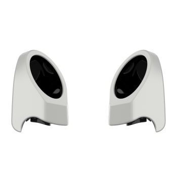 Stone Washed White Pearl 6.5 Inch Speaker Pods for Advanblack & Harley King Tour Pak