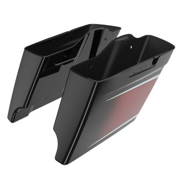 Advanblack Dual Cut Sunset Orange 4.5" Stretched Extended Saddlebags for Harley Davidson  '2018-'20 Touring