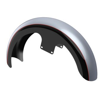 Brilliant Silver and Vivid Black 21" REVEAL WRAPPER HUGGER FRONT FENDER FOR '09-'23 HARLEY TOURING