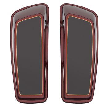 Mysterious Red Sunglo and Blackened Cayenne STANDARD NORMAL SADDLEBAG LIDS FOR HARLEY DAVIDSON TOURING 2014+
