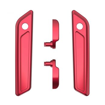 Velocity Red Sunglo Saddlebag Lid Lever & Latch Cover Set Kit For 2014+ Harley Touring