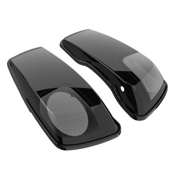 Vivid Black 5x7 Saddlebag Speaker Lids for Harley Davidson Touring 2014+