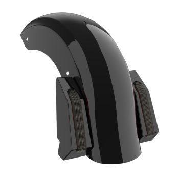 Vivid Black Holeshot Performance Rear Fender w/Smoke Led light For Harley Touring