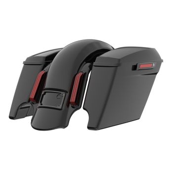 Color Matched stretched Bags, Lids Black Latch Hardware for '23-'25 Harley Touring CVO & '24-'25 Street Glide, Road Glide