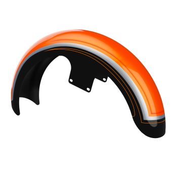 Wicked Orange Pearl 19" Reveal Wrapper Hugger Front Fender For ''86-''21 Harley Touring Models 