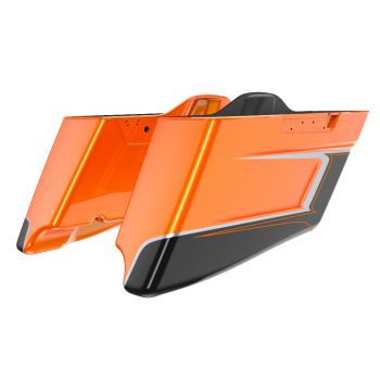 Wicked Orange Pearl CVO Style Tapered Stretched Extended Saddlebag Bottoms for Harley Davidson 2014+ Touring