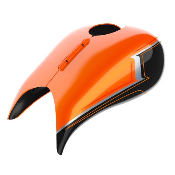 Wicked Orange Pearl Extended Stretched Tank Cover for Harley 2008-2020 Street Glide & Road Glide 
