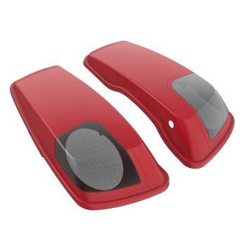 Wicked Red Denim 5x7 Saddlebag Speaker Lids for Harley Davidson Touring 2014+