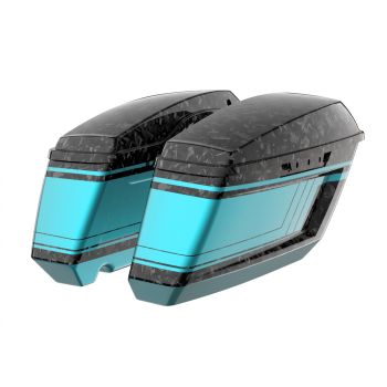 Furia Carbon Fiber Holeshot Chopped Saddlebags Bottoms & Lids For '14Up Harley Touring