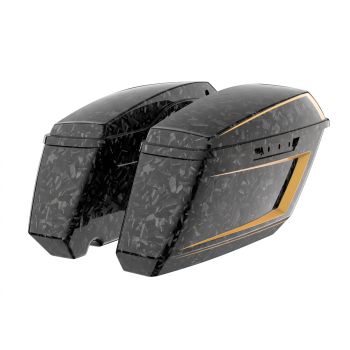 Matador Carbon Fiber Holeshot Chopped Saddlebags Bottoms & Lids For '14Up Harley Touring