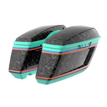Daybrake Carbon Fiber Holeshot Chopped Saddlebags Bottoms & Lids For '14Up Harley Touring