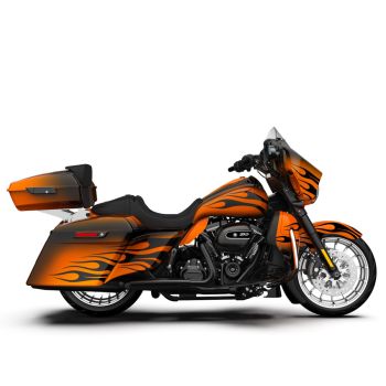Pyro Flame Pattern FULL BODY COLOR SWAP BUNDLE FOR HARLEY DAVIDSON 2014+ STREET GLIDE/ELECTRA STREET GLIDE/ULTRA CLASSIC