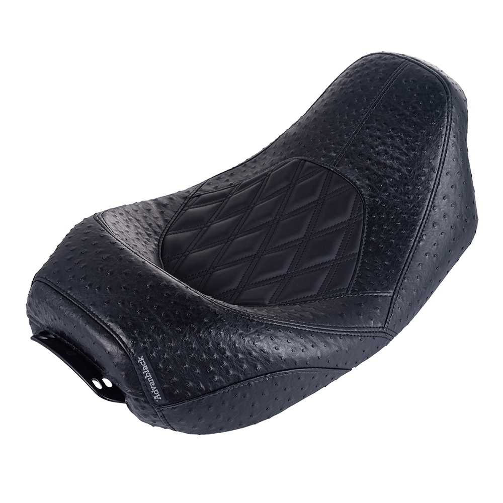 Advanblack Gel Seat For Harley Touring (2009+) - 2-Up Rider & Passenger, Black Stitching, As-sault Style
